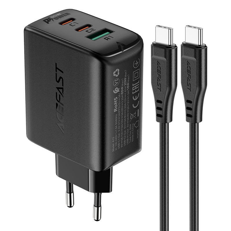 AceFast PD65W Wall Charger Set A13 (Black)