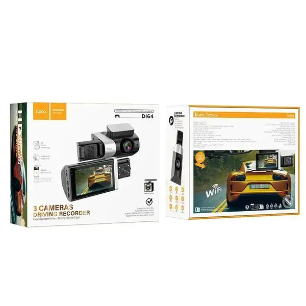 DI64 Triumph Three-screen Simultaneous Display Driving Recorder(wifi Version)