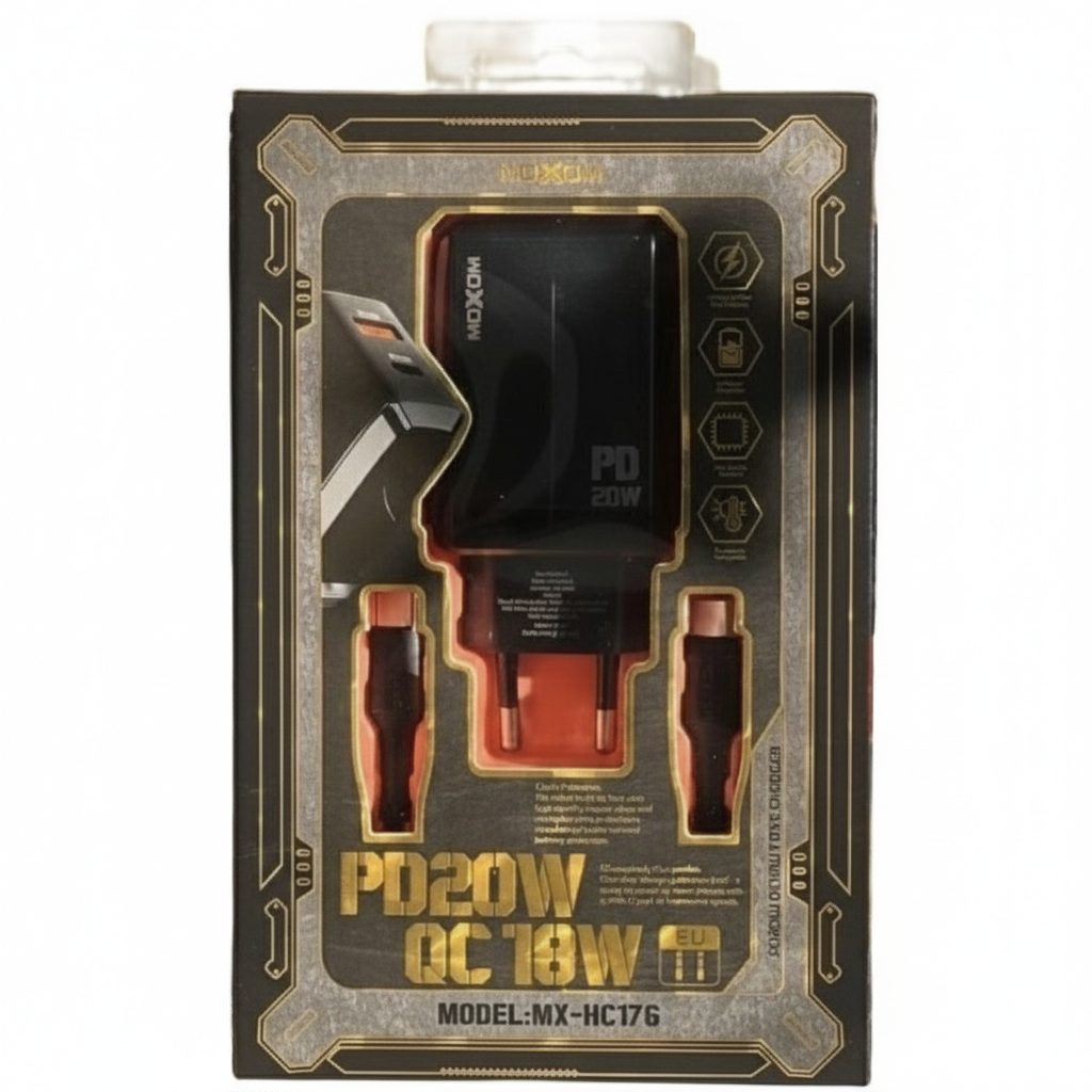 MOXOM PD20W QC18W Fast Charger (Type-C)