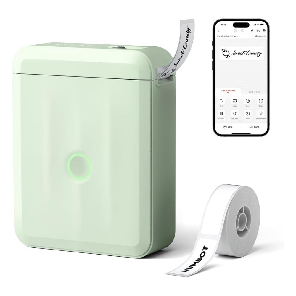 NIIMBOT D110 Label Maker Machine Thermal Printer with Tape (Green)