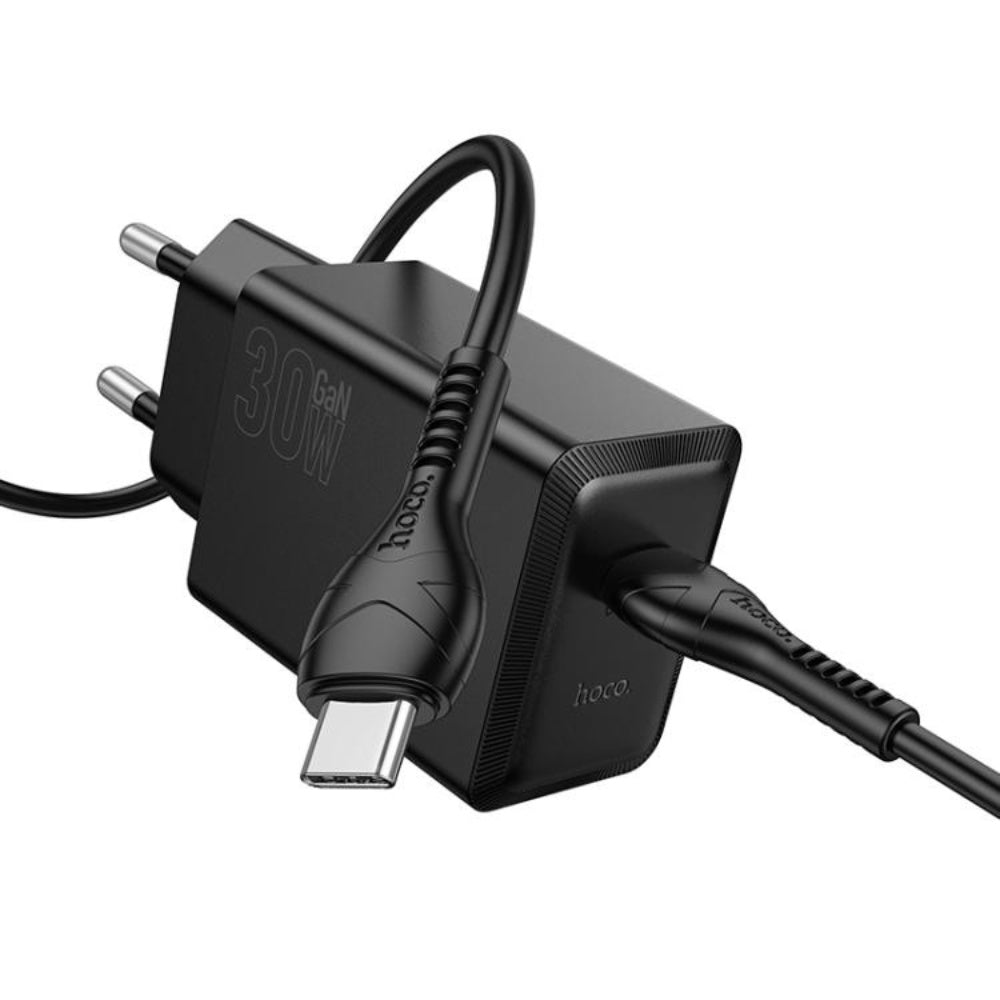 Hoco N70 Nuevo USB-C 30W Adapter with Cable (Black)