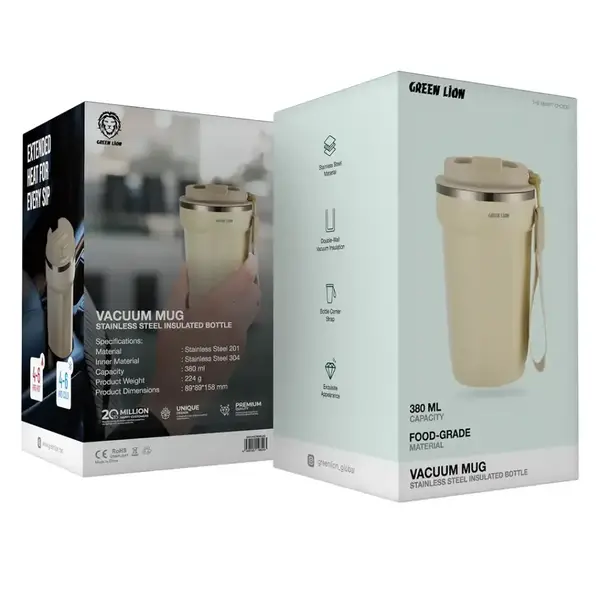 VACUUM MUG 380ML BEIGE