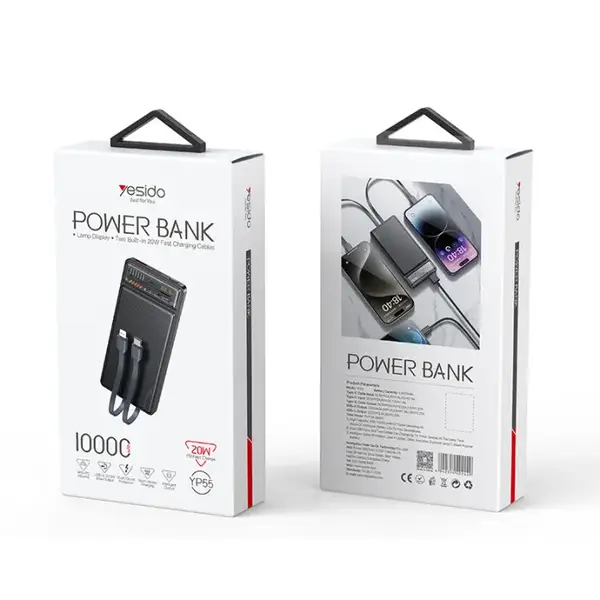 YP55 10000mAh POWER BANK WITH TYPE-C + IP CABLE