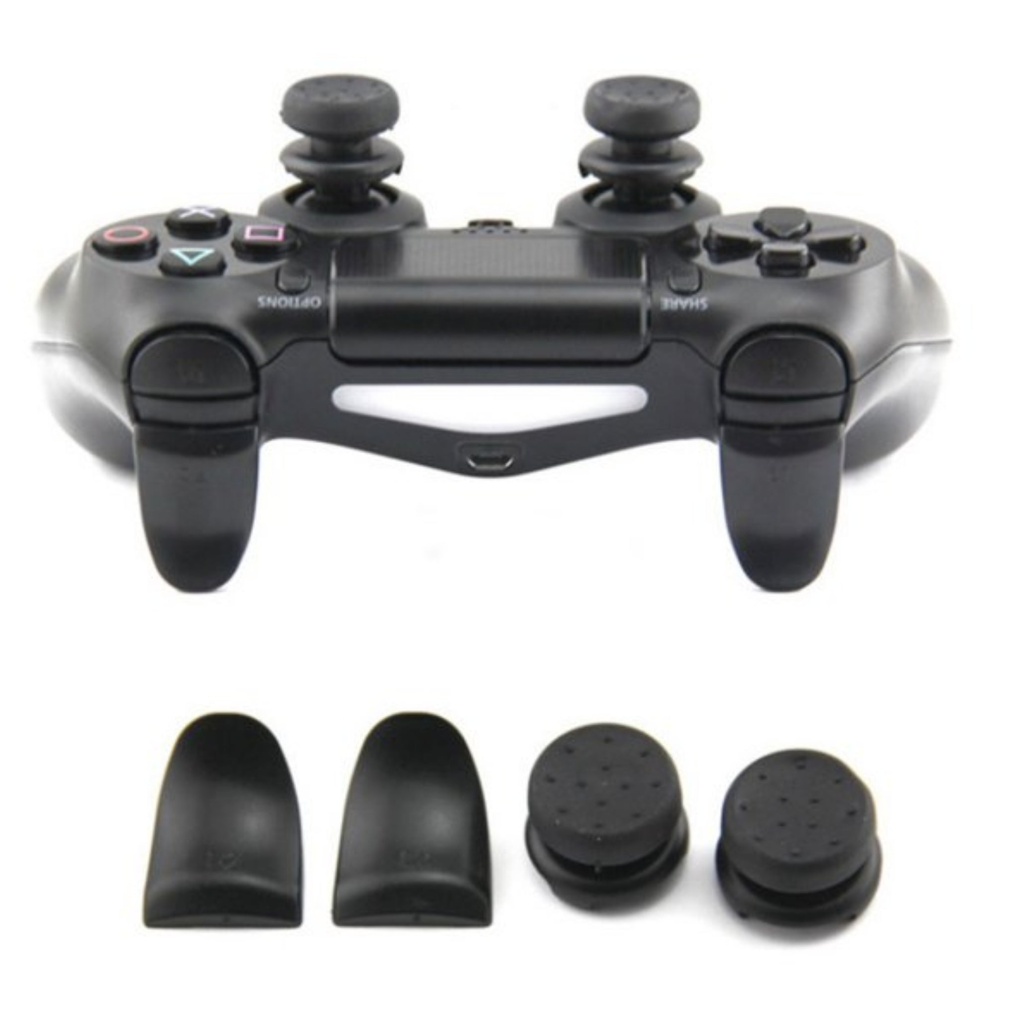 Extended Trigger with Analag Caps For PS4 Controller (Black)