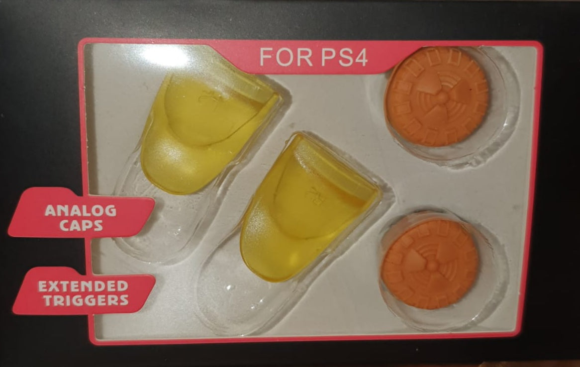 Extended Trigger with Analag Caps For PS4 Controller (Yellow)