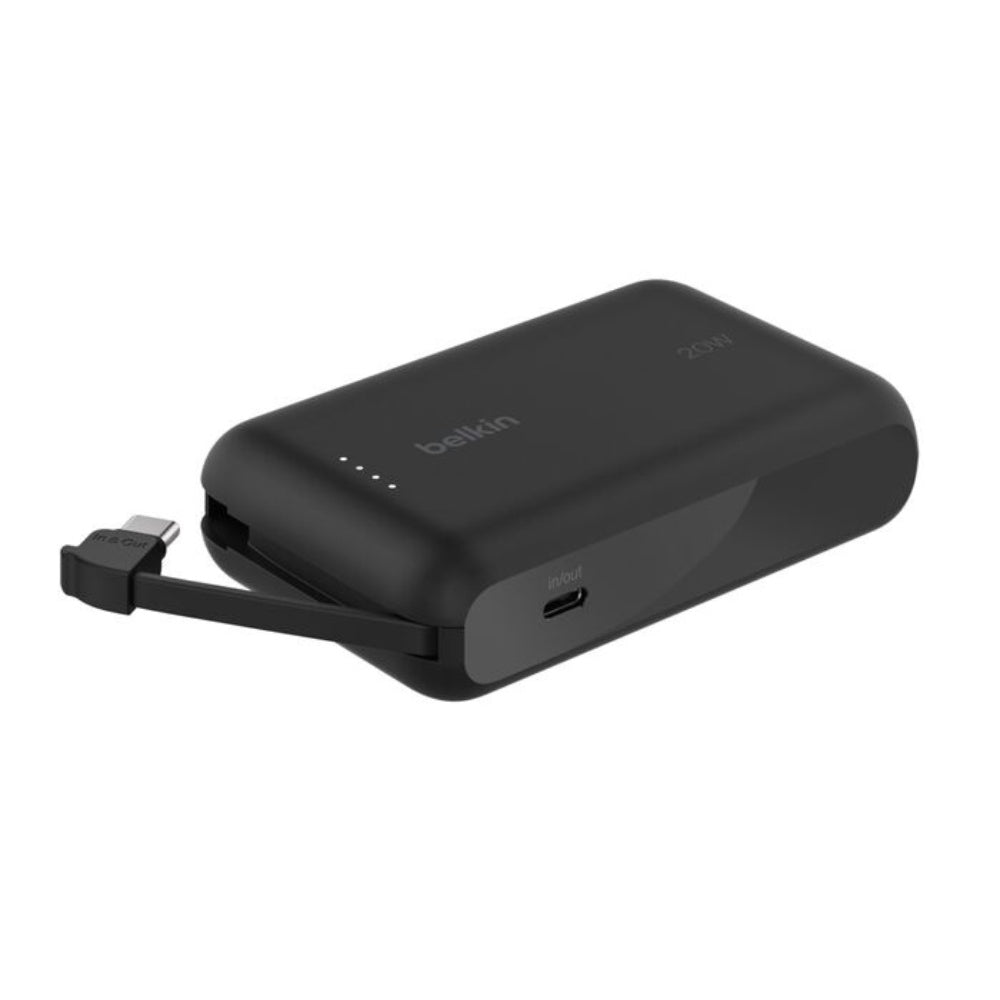 Belkin BoostCharge Power Bank 10K 20W with Integrated Cable (Black)