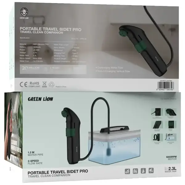 GL Portable Travel Bidet Pro with Tank - Black