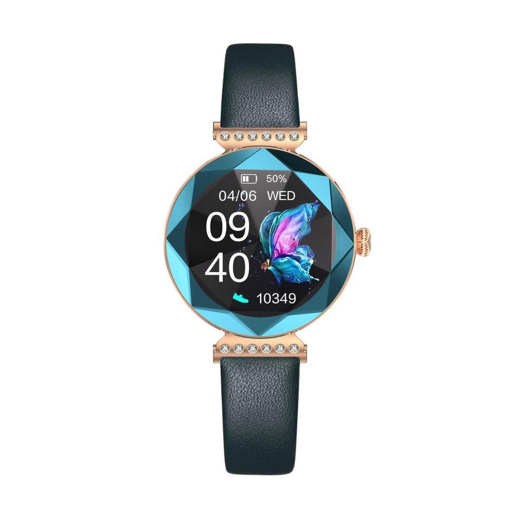 Green Lion Swarovski Smart Watch (Color: Blue)