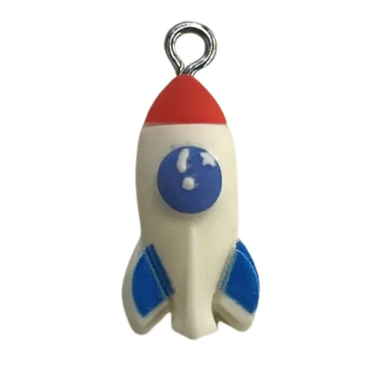 Polymer Clay Rocket Pendant