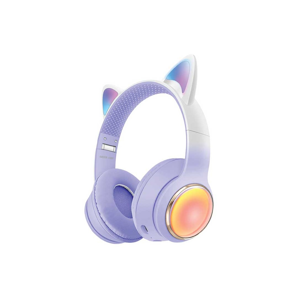 Green Lion GL-400 Kids Wireless Head Phone (Color: Purple)