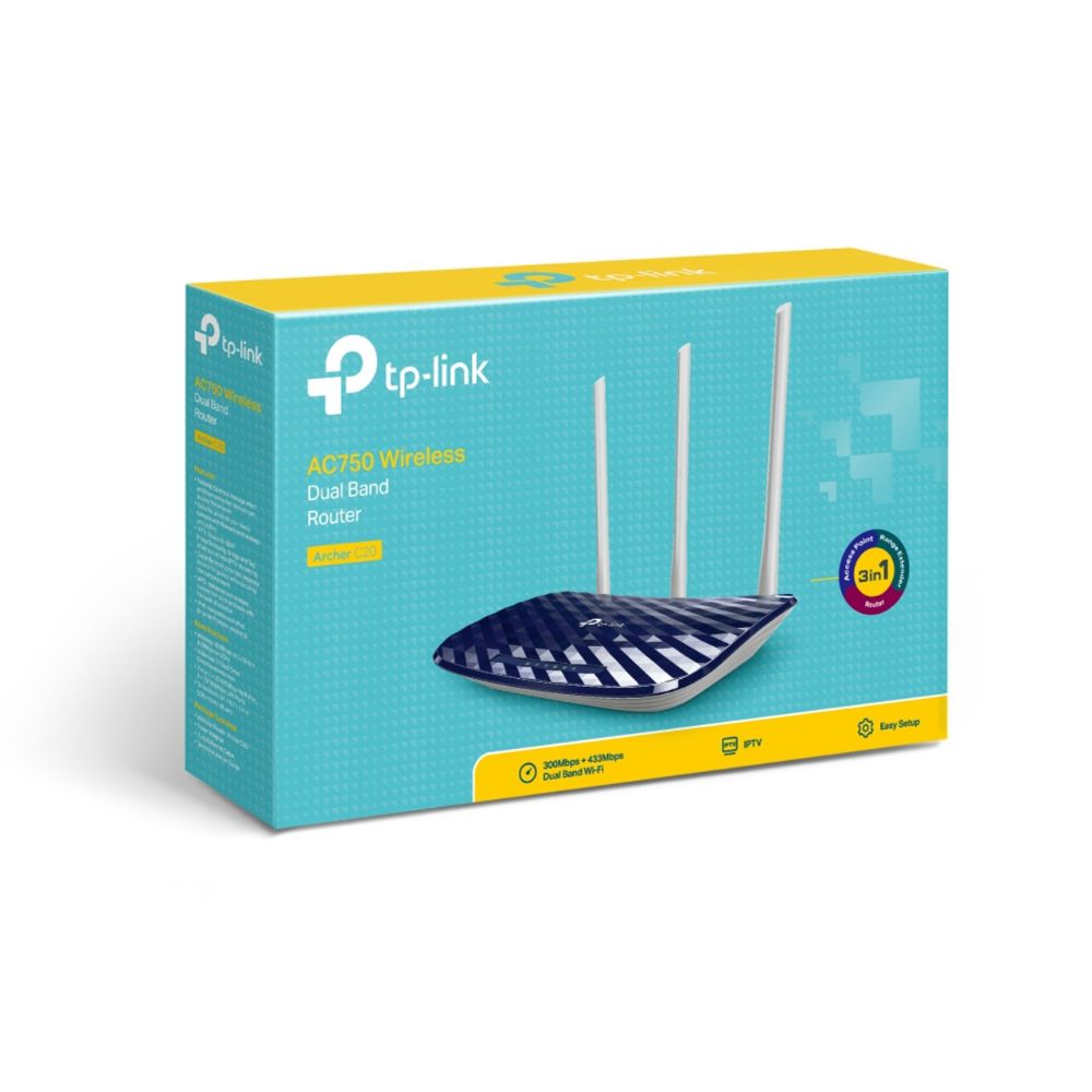 TP-LINK ROUTER 300MBPS WITH 3 ANTENNAS |C20 AC750