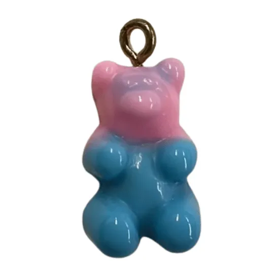 Acrylic Gummy Bear Matt double color Pendant
