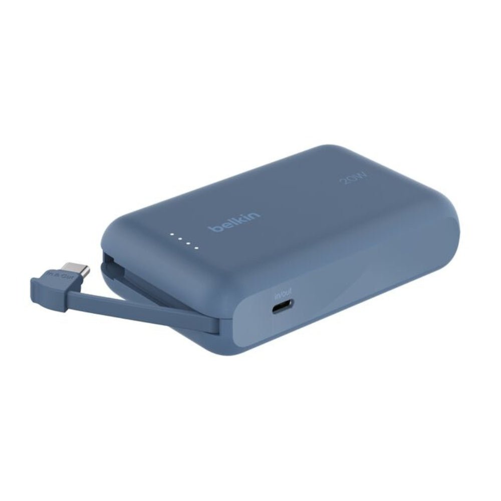 Belkin BoostCharge Power Bank 10K 20W with Integrated Cable (Blue)